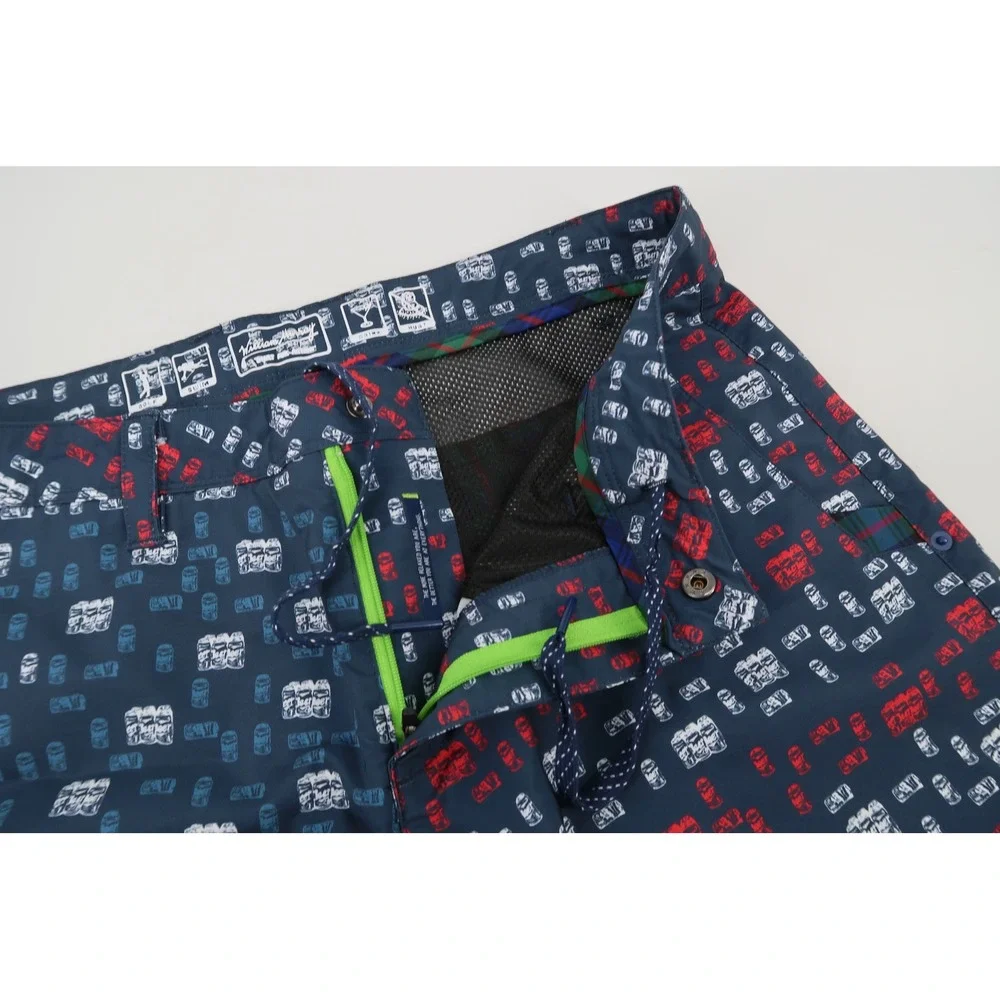 William Murray Water Hazard Shorts Mens 32 Red White Brew Beer Golf Performance